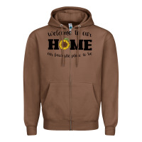 Chestnut welcome to our Home Sunflower Zipper Hoodie - Bettercallsaul