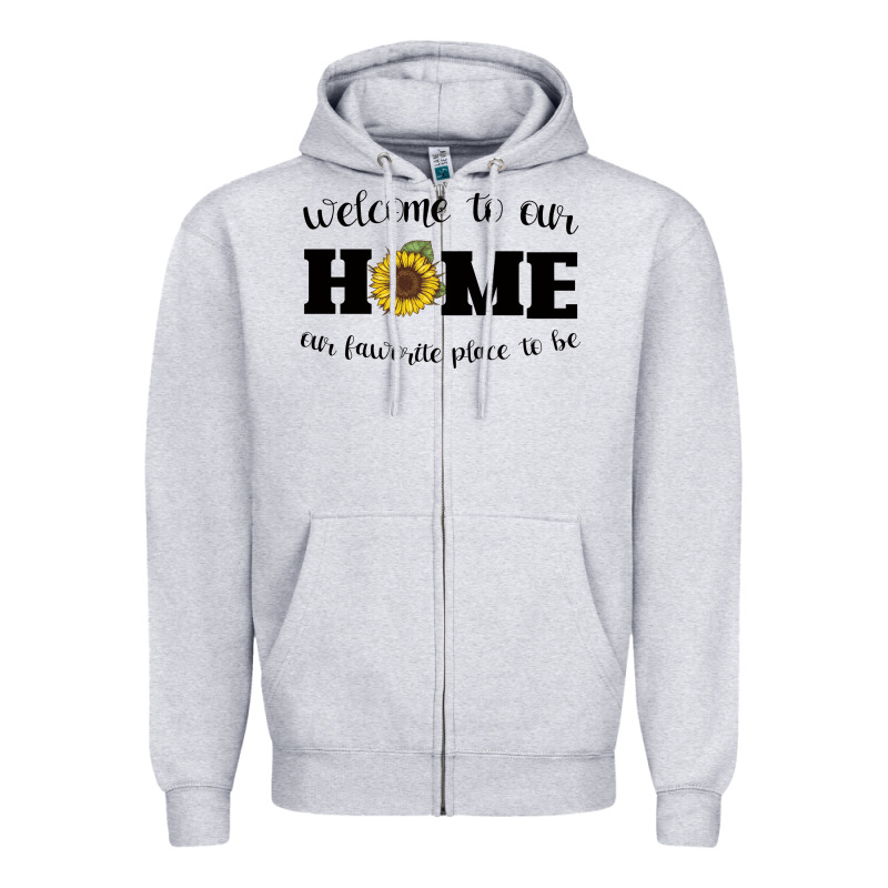 Welcome To Our Home Sunflower Zipper Hoodie by Bettercallsaul | Teevron