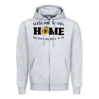 Heather Grey welcome to our Home Sunflower Zipper Hoodie - Bettercallsaul