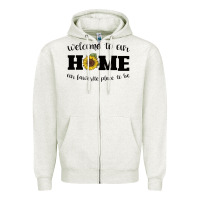 Oatmeal Heather welcome to our Home Sunflower Zipper Hoodie - Bettercallsaul
