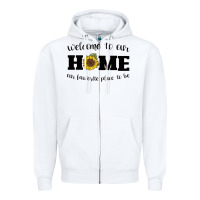 White welcome to our Home Sunflower Zipper Hoodie - Bettercallsaul