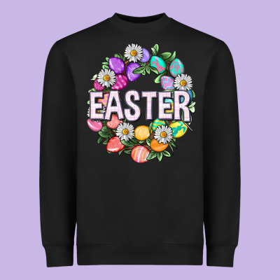 Easter With Eggs And Daisy Heavyweight Sweatshirt Designed By Nancycooperartshop
