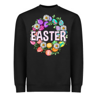 Black Easter with eggs and daisy Heavyweight Sweatshirt - NancyCooperArtShop