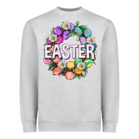 Heather Grey Easter with eggs and daisy Heavyweight Sweatshirt - NancyCooperArtShop