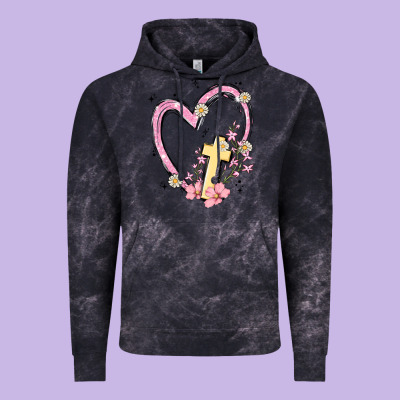 Heart Cross Vintage Hoodie Designed By Maliassmallbusiness
