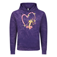 Cloud Purple heart cross Vintage Hoodie - MaliasSmallBusiness