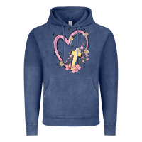 Vintage Denim heart cross Vintage Hoodie - MaliasSmallBusiness