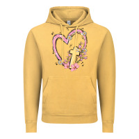 Vintage Mustard heart cross Vintage Hoodie - MaliasSmallBusiness