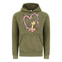 Vintage Olive heart cross Vintage Hoodie - MaliasSmallBusiness