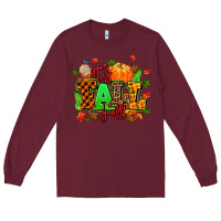 Burgundy its fall yall Long Sleeve Tee - MaliasSmallBusiness