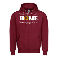Burgundy welcome to our Home Sunflower Zipper Hoodie - Bettercallsaul
