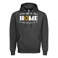 Charcoal Heather welcome to our Home Sunflower Zipper Hoodie - Bettercallsaul