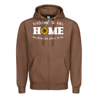 Chestnut welcome to our Home Sunflower Zipper Hoodie - Bettercallsaul