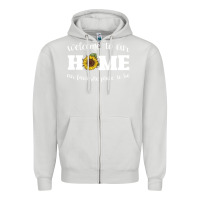 Dove Grey welcome to our Home Sunflower Zipper Hoodie - Bettercallsaul