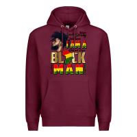 Burgundy i am a black man Premium Hoodie - CowGirlArtShop