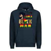 Navy i am a black man Premium Hoodie - CowGirlArtShop