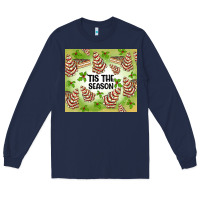 Navy tis the season christmas tree cake Long Sleeve Tee - MaliasSmallBusiness
