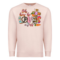 Pale Pink oh how he loves us Premium Sweatshirt - CowGirlArtShop