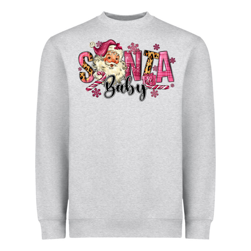 Santa Baby Pink Christmas Heavyweight Sweatshirt by MaliasSmallBusiness | Teevron