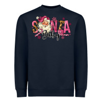 Navy Santa Baby Pink Christmas Heavyweight Sweatshirt - MaliasSmallBusiness