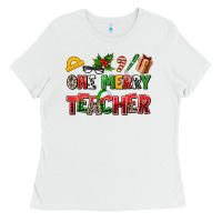 White one merry teacher Ladies Tee - AdoDesignShop