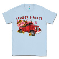 Dusty Blue flower market Classic Tee - MaliasSmallBusiness
