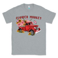 Heather Grey flower market Classic Tee - MaliasSmallBusiness