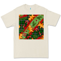 Bone christmas gingerbread man and candy cane seamless pattern Premium Tee - BundleAndBundleShop