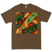 Cacao christmas gingerbread man and candy cane seamless pattern Premium Tee - BundleAndBundleShop