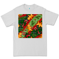 Dove Grey christmas gingerbread man and candy cane seamless pattern Premium Tee - BundleAndBundleShop