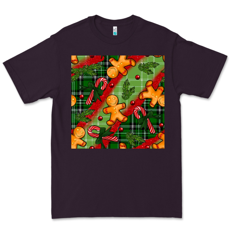 Christmas Gingerbread Man And Candy Cane Seamless Pattern Premium Tee by BundleAndBundleShop | Teevron
