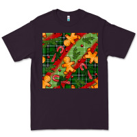 Plum christmas gingerbread man and candy cane seamless pattern Premium Tee - BundleAndBundleShop