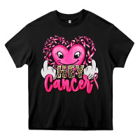 Black hey cancer with middle fingers Heavy Core Tee - AdoDesignShop