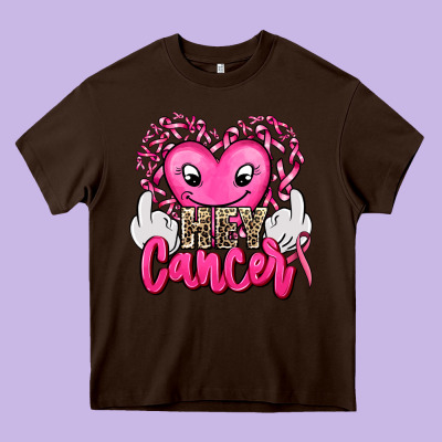 Hey Cancer With Middle Fingers Heavy Core Tee Designed By Adodesignshop