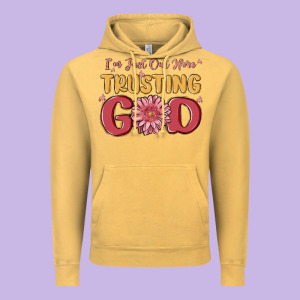 I’m Just Out Here Trusting God Vintage Hoodie Designed By Maliassmallbusiness