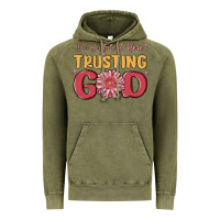 Vintage Olive i’m just out here trusting god Vintage Hoodie - MaliasSmallBusiness