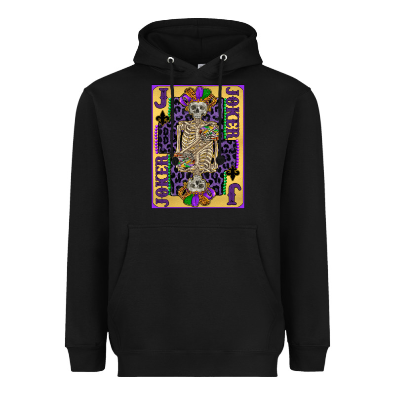 Joker Mardi Gras Skeleton Heavyweight Hoodie by CowGirlArtShop | Teevron