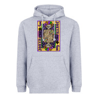 Heather Grey joker mardi gras skeleton Heavyweight Hoodie - CowGirlArtShop