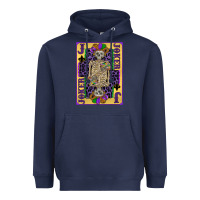 Navy joker mardi gras skeleton Heavyweight Hoodie - CowGirlArtShop
