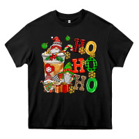 Black ho ho ho christmas latte with gnomies Heavy Core Tee - AdoDesignShop