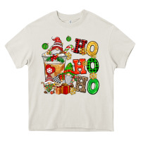 Cream ho ho ho christmas latte with gnomies Heavy Core Tee - AdoDesignShop