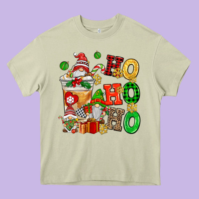 Ho Ho Ho Christmas Latte With Gnomies Heavy Core Tee Designed By Adodesignshop