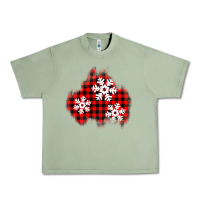 Oil Green Christmas snowflakes patch Urban Heavy Tee - AdoDesignShop