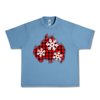 Pebble Blue Christmas snowflakes patch Urban Heavy Tee - AdoDesignShop