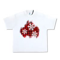 White Christmas snowflakes patch Urban Heavy Tee - AdoDesignShop