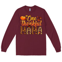 Burgundy one thankful mama Long Sleeve Tee - MaliasSmallBusiness