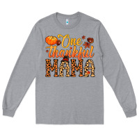 Heather Grey one thankful mama Long Sleeve Tee - MaliasSmallBusiness