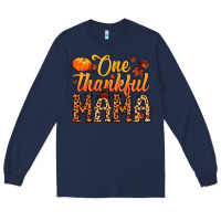 Navy one thankful mama Long Sleeve Tee - MaliasSmallBusiness