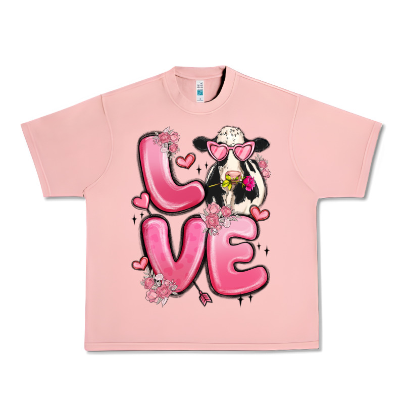 Love Cow Valentine's Day Urban Heavy Tee by MaliasSmallBusiness | Teevron