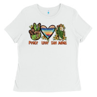 White peace love san judas Ladies Tee - JahusDesignShop